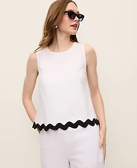 Ann Taylor Tank Top in Linen Blend Size Large White Women's