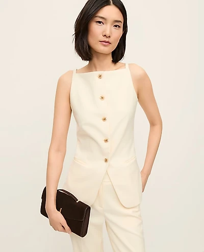 Ann Taylor Petite Boatneck Vest Women's