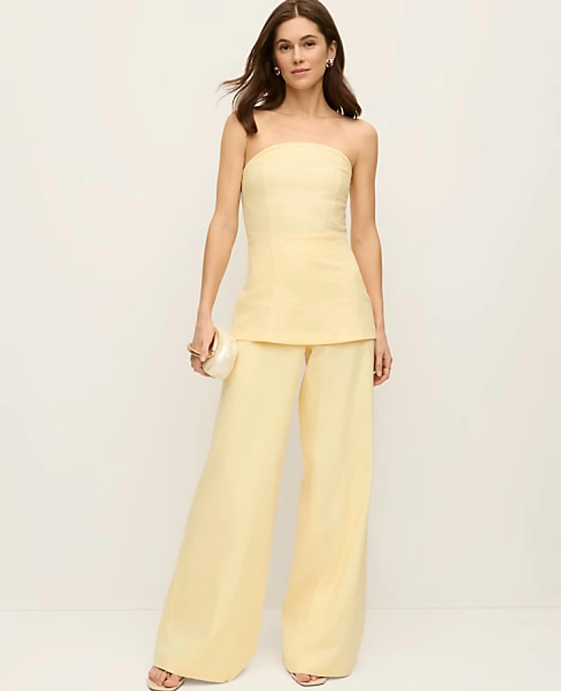 Ann Taylor The Statement Palazzo Pant Linen Blend Sun Soaked Women's