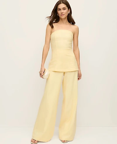 Ann Taylor The Statement Palazzo Pant Linen Blend Sun Soaked Women's