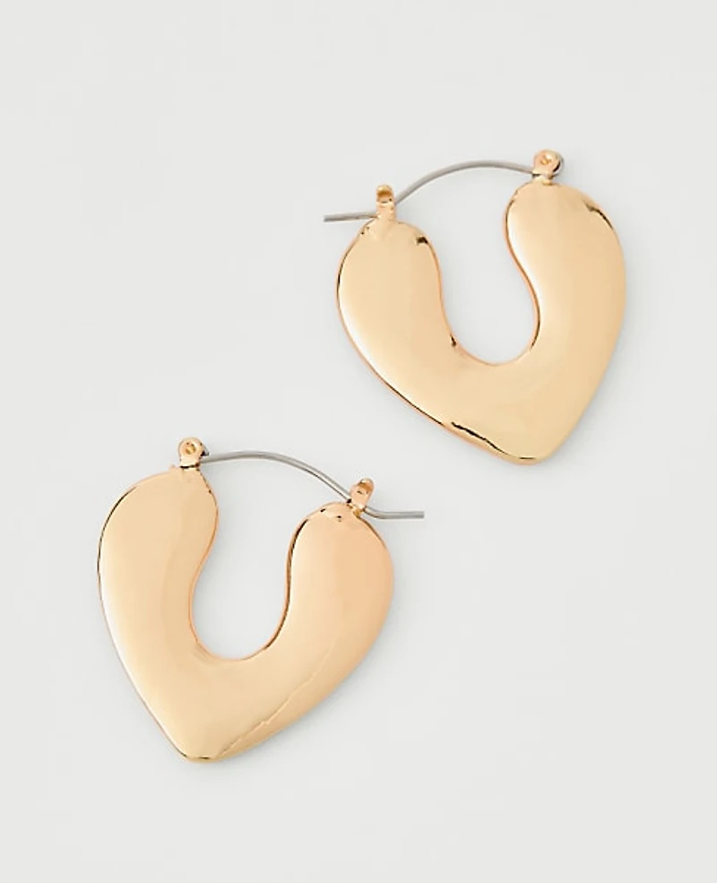 Ann Taylor Open Heart Drop Earrings Goldtone Women's