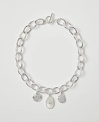 Ann Taylor Charm Necklace Silvertone Women's