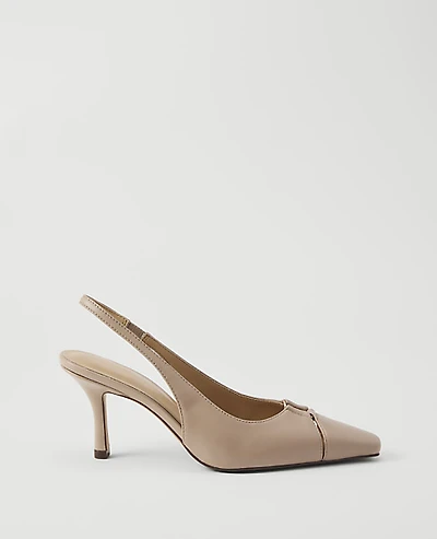 Ann Taylor Leather Cutout Slingback Pump Women's
