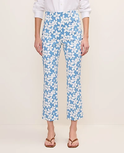 Ann Taylor The Flare Ankle Pant Floral Print — Curvy Fit Sea Haze B Women's