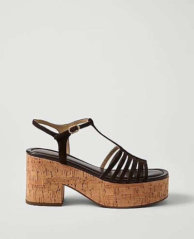 Ann Taylor Suede Platform Sandal Women's