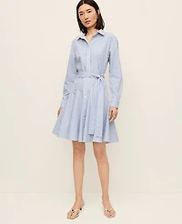 Ann Taylor Striped Shirtdress Size 14 Cool Cascades Women's