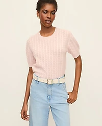 Ann Taylor Cashmere Cable Stitch Wedge T-Shirt Women's
