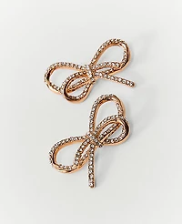Ann Taylor Pavé Bow Stud Earrings Goldtone Women's