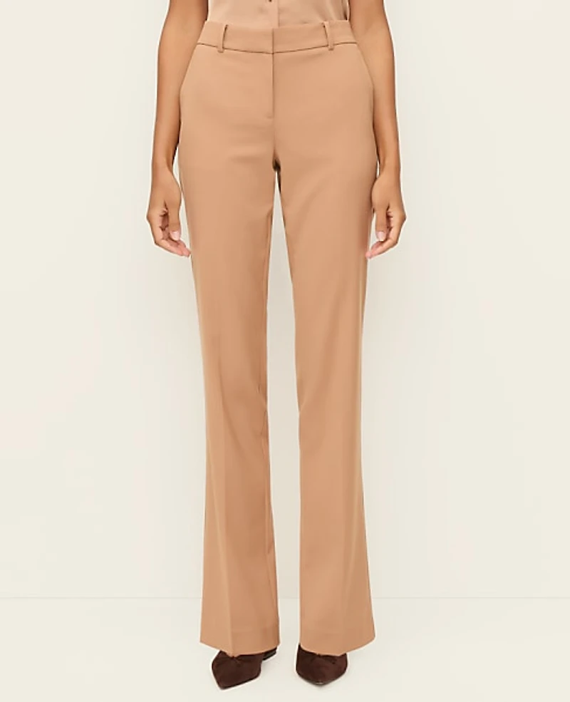 Ann Taylor The Petite Straight Pant Plaid — Curvy Fit Weathered Oak Women's