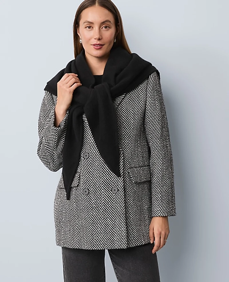 Ann Taylor Oversized Triangle Wrap Scarf Black Women's