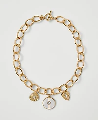 Ann Taylor Charm Necklace Goldtone Women's