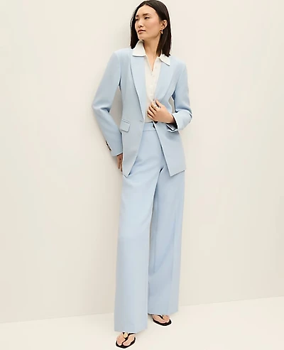Ann Taylor The Petite Perfect Wide-Leg Pant Fluid Crepe Coastal Glow Women's