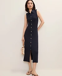 Ann Taylor Petite Collared Midi Sweater Dress Women's