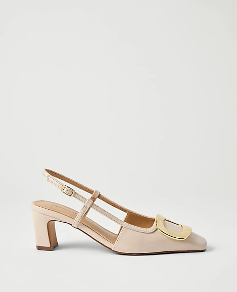 Ann Taylor Patent Leather Buckle Pump Women's
