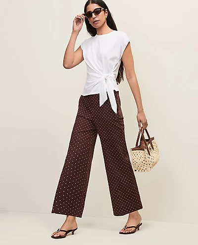 Ann Taylor The Tall Grace Pant Polka Dot Rich Walnut Women's