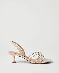 Ann Taylor Leather Embellished Kitten Heel Sandal Women's