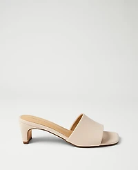 Ann Taylor Leather Heel Mule Pearl Shadow Women's