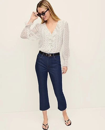 Ann Taylor The Petite Capri Jean Classic Rinse Wash Women's