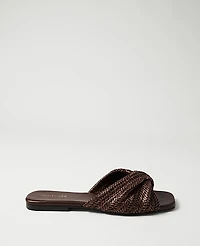Ann Taylor Weekend Knotted Straw Flat Women's