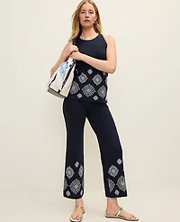 Ann Taylor Petite Embroidered Sweater Pant Night Sky Women's