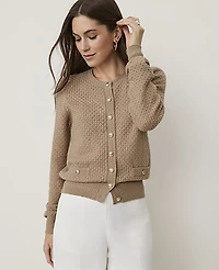 Ann Taylor Pointelle Stitch Cardigan Women's