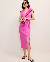 Ann Taylor Knotted Pencil Skirt Linen Blend Rhododendron Women's