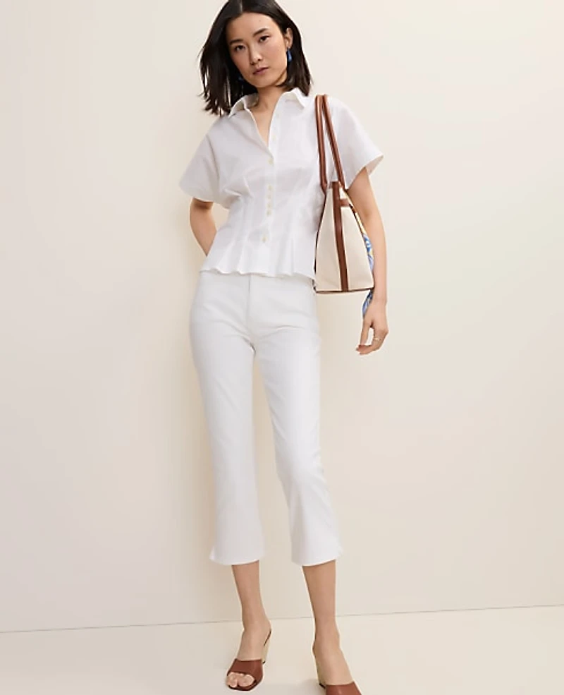 Ann Taylor The Petite Capri Jean White Women's