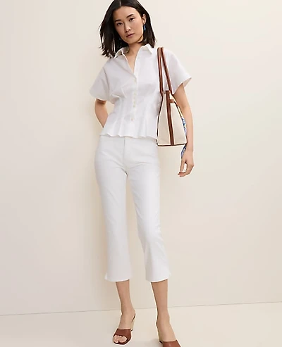 Ann Taylor The Petite Capri Jean White Women's