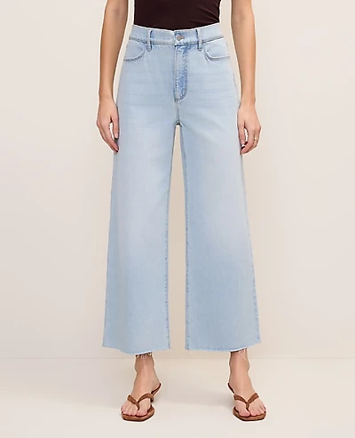 Ann Taylor The Petite Wide-Leg Crop Jean — Curvy Fit Lunar Wash Women's