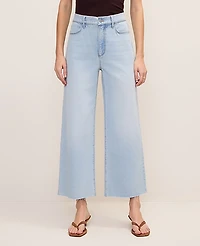 Ann Taylor The Petite Wide-Leg Crop Jean — Curvy Fit Lunar Wash Women's