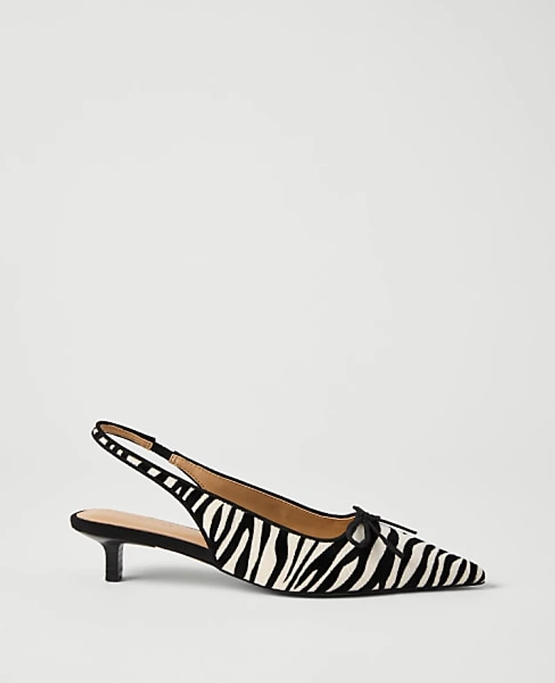 Ann Taylor Haircalf Kitten Heel Pump Black Women's