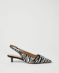 Ann Taylor Haircalf Kitten Heel Pump Black Women's