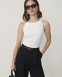 Ann Taylor Petite Hardware Embellished Tank Top Winter White Women's