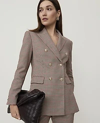 Ann Taylor The Petite Fitted Long Blazer Houndstooth Multi Women's