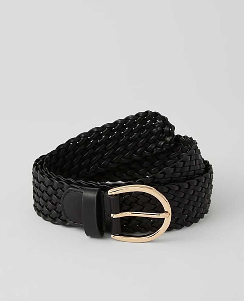 Ann Taylor Braided Belt Black Women's