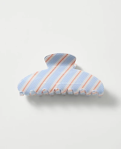 Ann Taylor Weekend Large Striped Hair Clip Winter White Women's