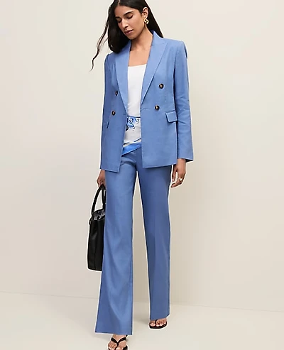 Ann Taylor The High Rise Trouser Linen Blend Ocean Oasis Women's