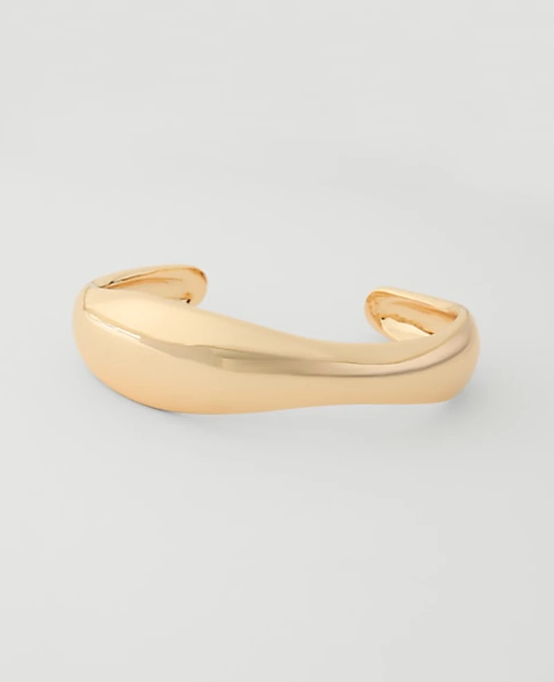 Ann Taylor Tapered Metal Cuff Bracelet Goldtone Women's