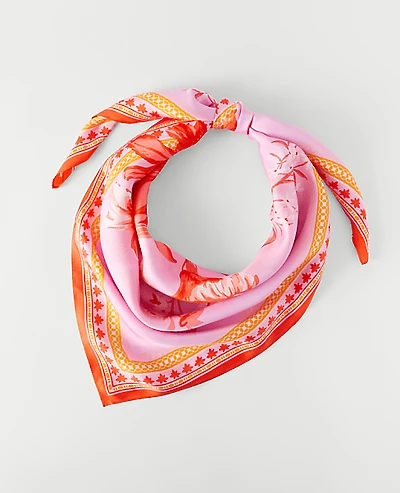 Ann Taylor Floral Silk Scarf Angelic Pink Women's