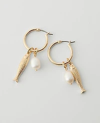 Ann Taylor Sardine Hoop Earrings Goldtone Women's