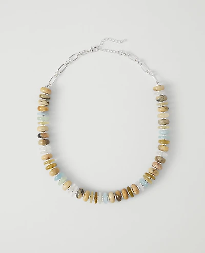 Ann Taylor Mixed Stone Necklace Brown Stone Women's
