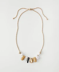 Ann Taylor Mixed Stone Pendant Necklace Goldtone Women's