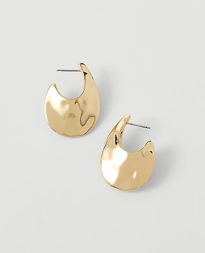 Ann Taylor Hammered Metal Hoop Earrings Women's