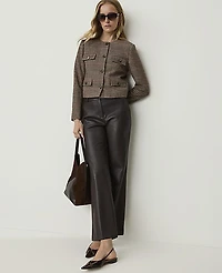 Ann Taylor The Jayne Crop Trouser Faux Leather Pure Chocolate Women's