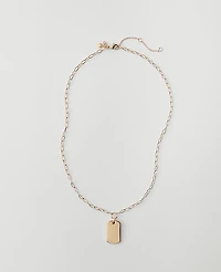 Ann Taylor Rectangle Pendant Necklace Goldtone Women's