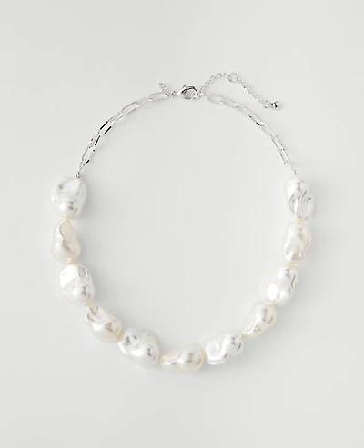 Ann Taylor Pearlized Statement Necklace Ivory Women's