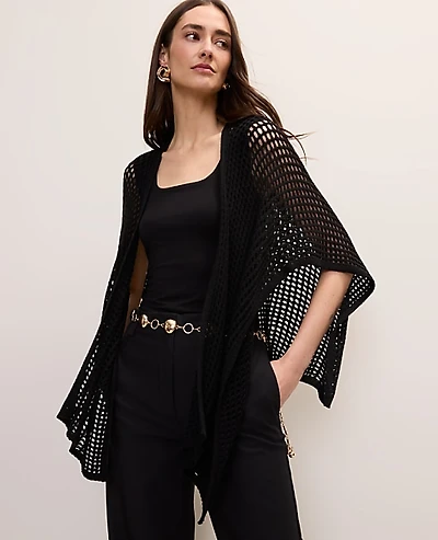 Ann Taylor Crochet Wrap Poncho Women's