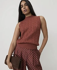 Ann Taylor Cable Mock Neck Shell Top Women's