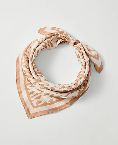 Ann Taylor Animal Print Silk Scarf White Women's