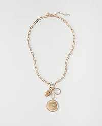 Ann Taylor Charm Necklace Goldtone Women's